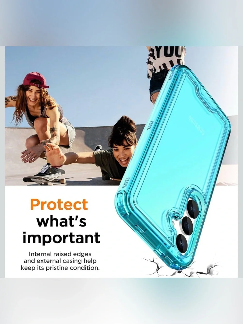Transparent Turquoise Phone Case for Samsung galaxy S24 - Slim Protective Cover